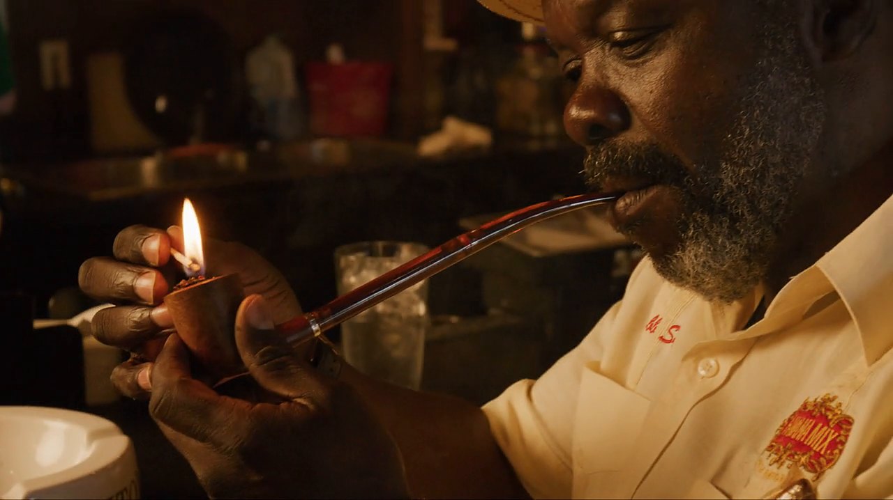 Robb Hunter lighting up at the Havana Mix bar
